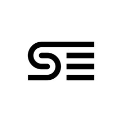 Letter SE logo template - obrazy, fototapety, plakaty