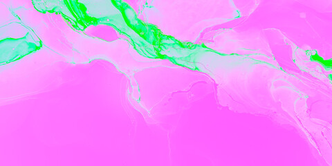 Fototapeta na wymiar Closeup Composition. Wash Design. Decorative Composition. Pink Green Closeup Composition. Pink Green Vibrant Swirl. Gradient Canva. Alcohol Ink Banner. Style.
