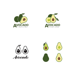 Avocado vector icon illustration design