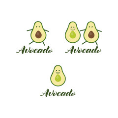 Avocado vector icon illustration design