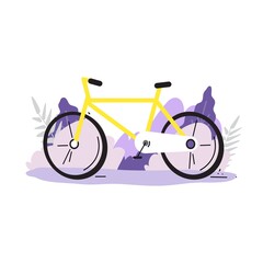 Fototapeta premium Bicycle image. Vector illustration. Flat bike with background