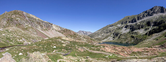 Lac du Col d'Arratille in the French Pyrenees, mountain lake near Cauterets, France, Europe