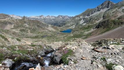 Lac du Col d'Arratille in the French Pyrenees, mountain lake near Cauterets, France, Europe