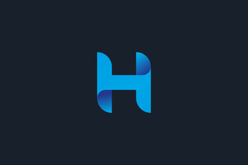 Abstract colorful letter H logo design . modern blue gradient color . vector illustration