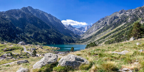 Gaube Lake in French Pyrenees, department of the Hautes-Pyrenees, near Cauterets, France, Europe © nomadkate