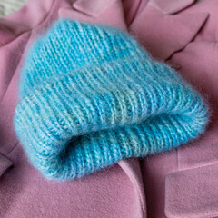 Pink luxury wool natural fluffy fur wool skin texture close-up use for background and wallpaper