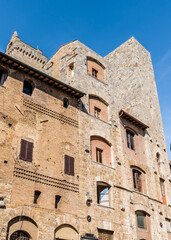 Fototapeta premium Medieval houses in San Gimignano, Italy