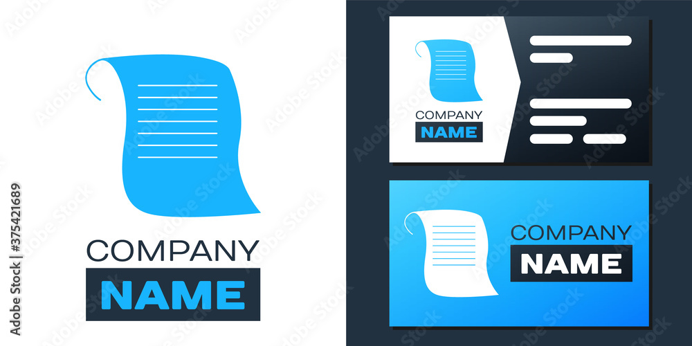 Poster logotype paper scroll icon isolated on white background. canvas scroll sign. logo design template el
