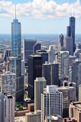 Chicago city aerial view