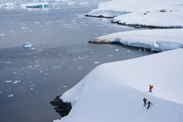 Skiing in Booth Island, Antarctica