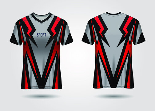 T-Shirt Sport Design. Soccer jersey for football club. uniform front and back view