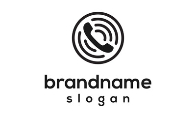 Simple calling logo design vector