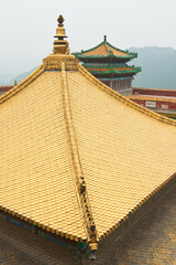 Fototapeta na wymiar Tibetan hall in landscape architecture of an ancient temple, Chengde, Mountain Resort, north china