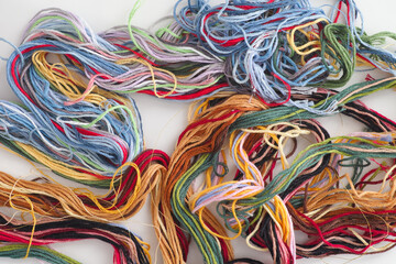 Colorful embroidery threads