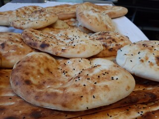 fresh and hot bread from the oven
