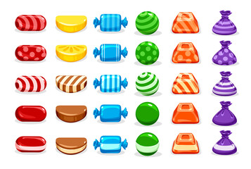 set of candy candies, colored, different shapes