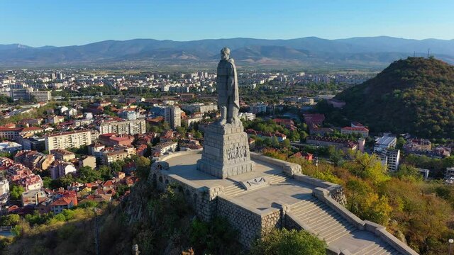 Bulgaria, Plovdiv, Alyosha monument, concrete statue of a Soviet soldier on Bunarjik Hill.