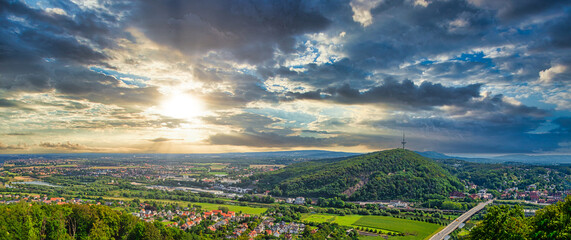 Panorama over the town of Porta Westfalica in North Rhine-Westphalia