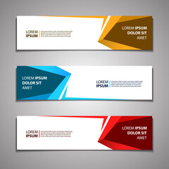 Web Banner Header Footer Background Template Mockup. Modern Abstract Design Graphic Vector.