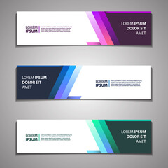 Naklejka premium Web Banner Header Footer Background Template Mockup. Modern Abstract Design Graphic Vector.