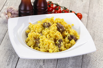 Rice with Chicken hearts