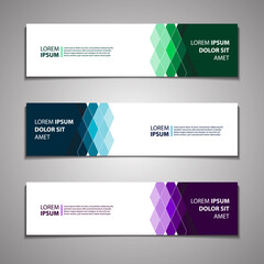 Fototapeta premium Web Banner Header Footer Background Template Mockup. Modern Abstract Design Graphic Vector.