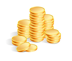 illustration of gold coins stacked vertically in stacks