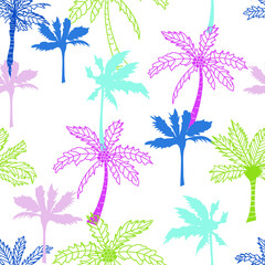 Palm tree vector repeat pattern.