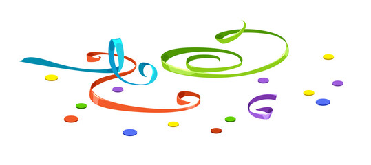 illustration of multi-colored confetti and ribbons from the firecracker for the holiday