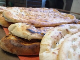 fresh and hot bread from the oven