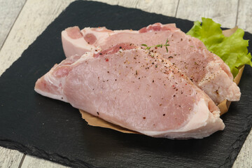 Raw pork meat steak for grill