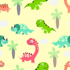 Funny cartoon dinos
