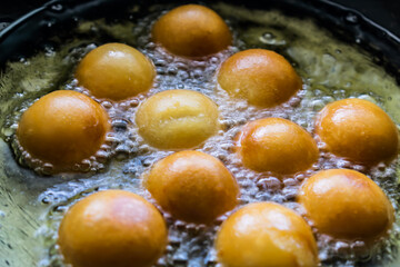 Indian sweet Gulab Jamun, popular festival or wedding food looking awesome.
