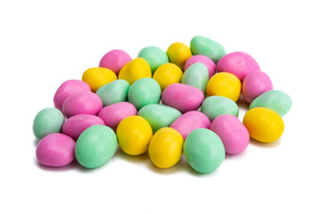 nuts in colored glaze isolated