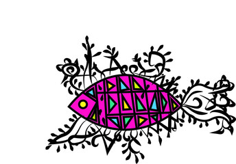 vector illustration of an aquarium fish