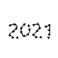 Happy new year 2021 logo text design. Business diary cover for 2021 with wishes. Brochure template design, postcard, banner. Vector illustration. Isolated on white background. Vector