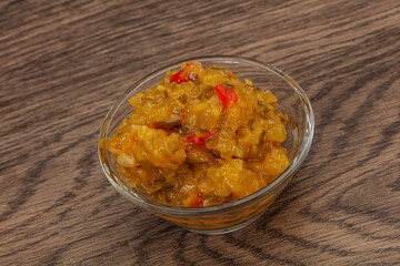 Relish sauce with cucumbers and mustard