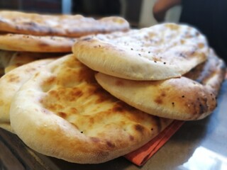 fresh and hot bread from the oven