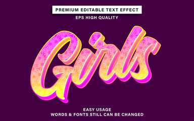 Editable font effect girls