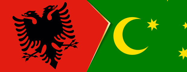 Albania and Cocos Islands flags, two vector flags.