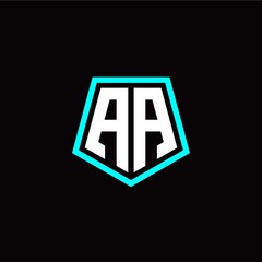 Initial A A letter with polygon modern style logo template vector