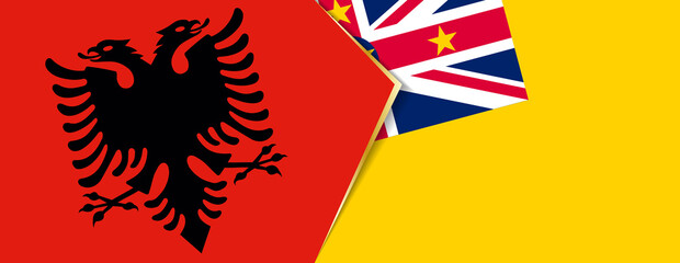 Albania and Niue flags, two vector flags.