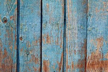 Aged wooden blue background. Space for text, copy space