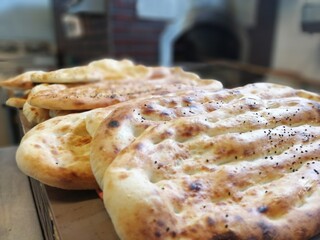 fresh and hot bread from the oven