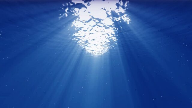 Underwater Bubbles Rising and Sun Rays Animation Loop