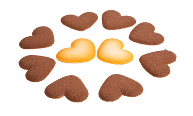 Cookie hearts isolated