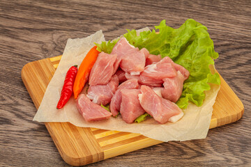 Raw pork meat for cooking