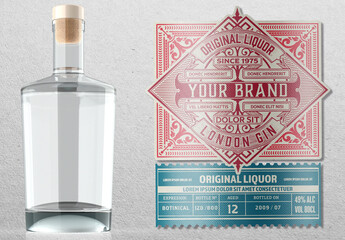 Vintage Liquor Label Packaging Layout 