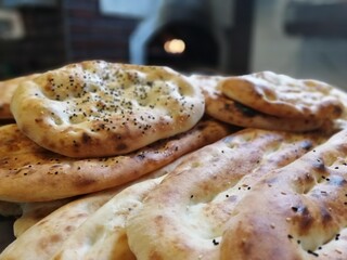 fresh and hot bread from the oven