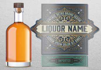Vintage Whiskey Label Packaging Layout 